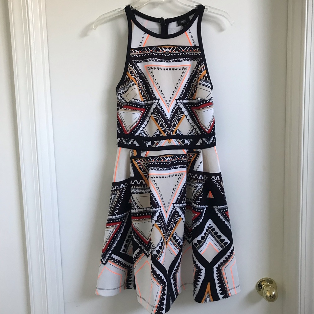 Like New! Mossimo Geometric Print Fit & Flare Sleeveless Dress - Size XS